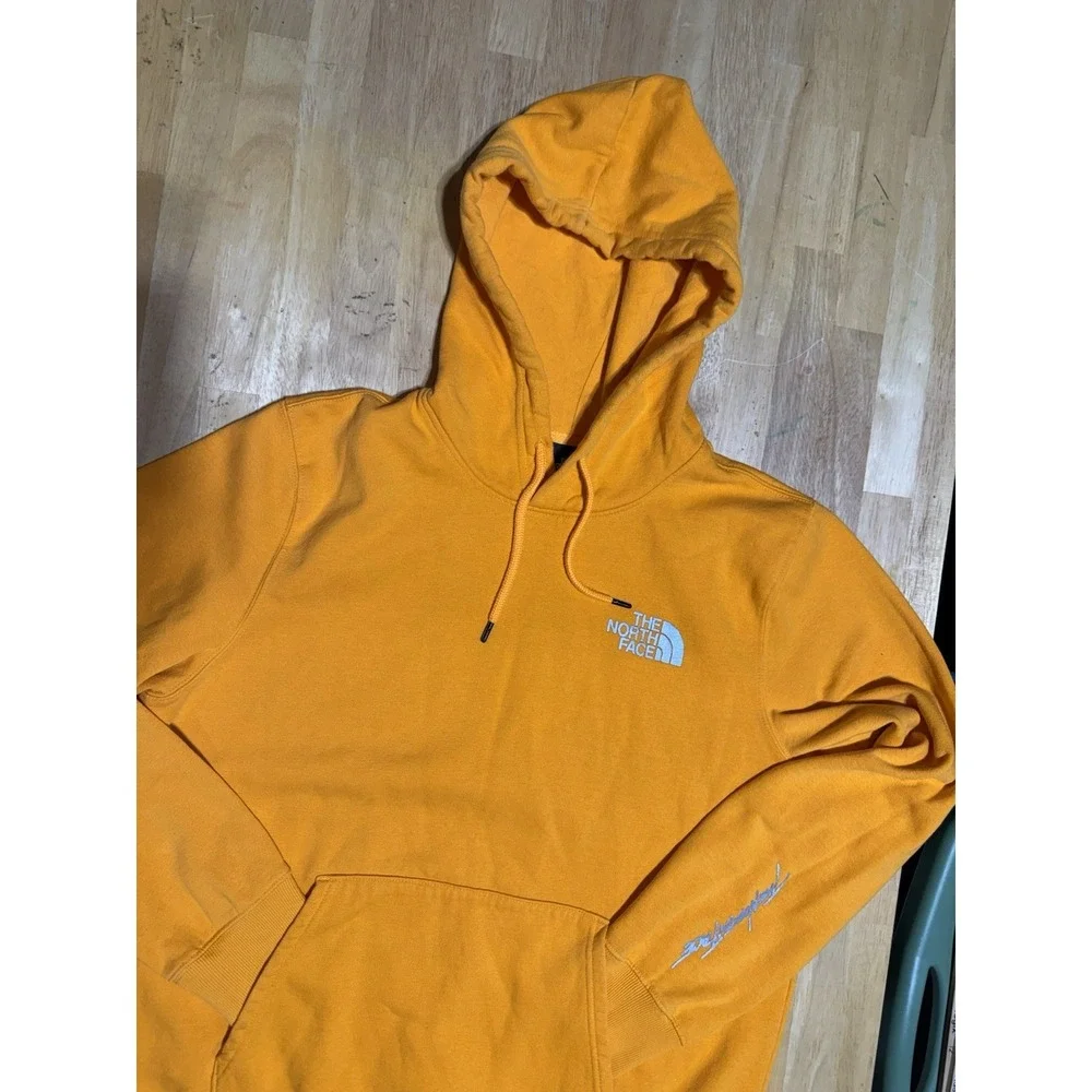 The North Face Hoodie Mens XL Orange Never Stop Exploring Graphic Pullover